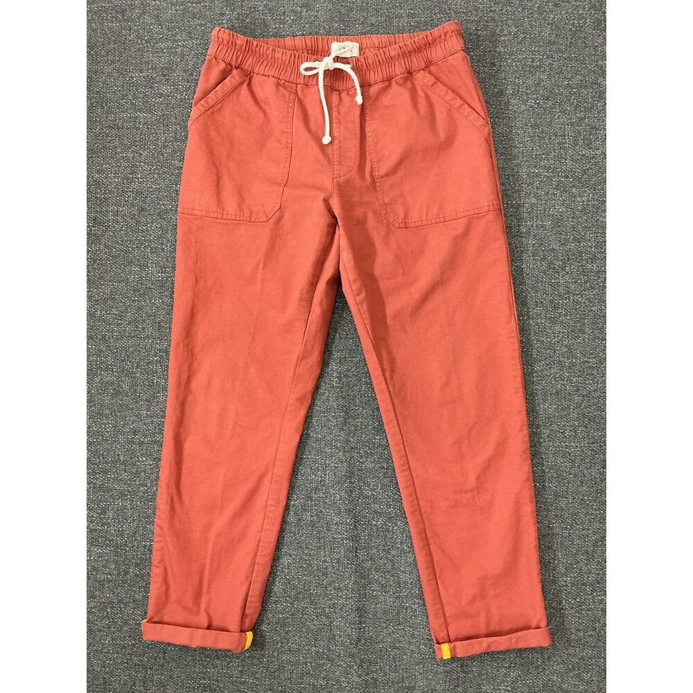 Pact Organic Cotton Stretch Twill Roll Up Cuff Jogger Chino Pants Women's Size M